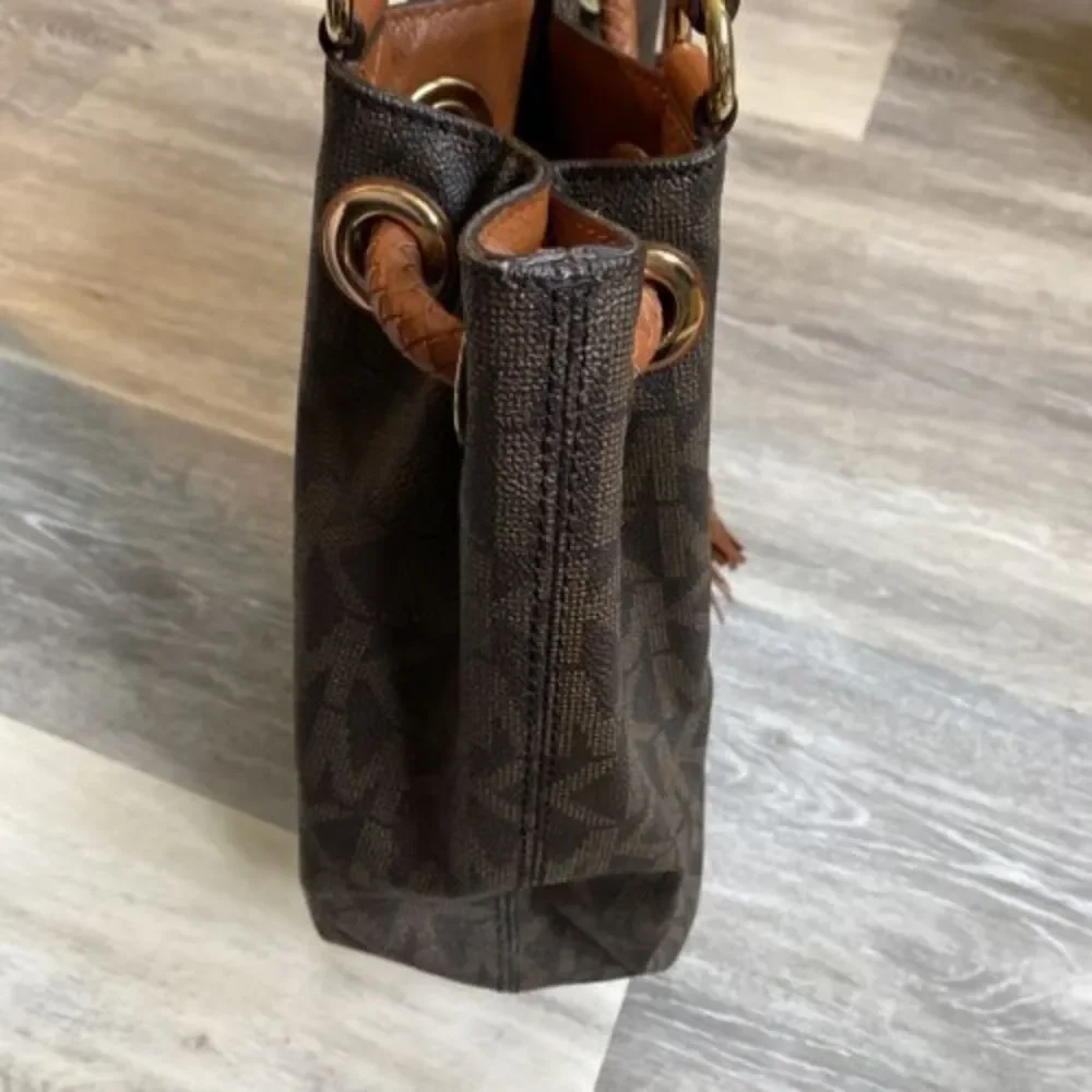 Michael Kors Brown handbags Purse Fringe Rope MK